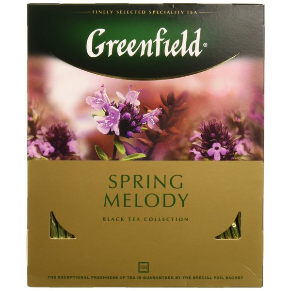 Greenfield Spring Melody Herbal Tea Collection Finely Selected Speciality Tea 100 Double Chamber Teabags With Tags in Foil Sachets