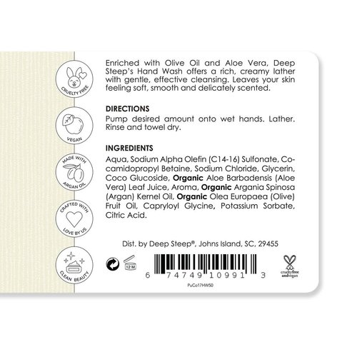 Deep Steep Coconut Oil Hand Wash, Pure, 17.6 Fluid Ounce