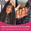 Human Braiding Hair Deep Wave Bulk Human Hair for Braiding No Weft Human Hair Bundles for Brainding Wet and Wavy Human Hair Extensions 1 Bundle 50g Micro Braiding Human Hair for Boho Braids 18 Inch