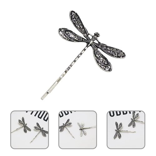 4Pcs Silver Dragonfly Hair Clip, Retro Wedding Antique Barrette, Bridal Headdress Head Wear Styling Hair Accessories for Girls Ladies, Bobby Pins Hair Pins French Hair Styling Pins, Hair Accessories