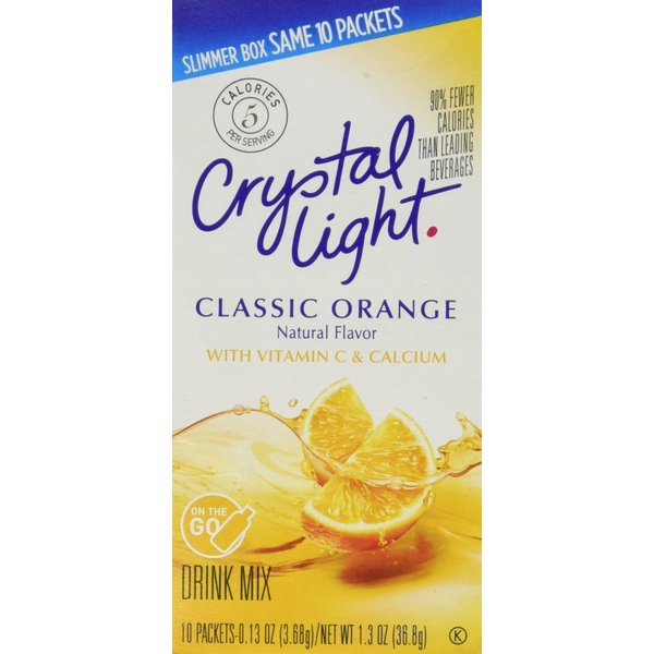 Crystal Light On The Go Classic Orange, 10-Count Boxes (Pack of 4)