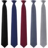Clip on Ties for Men Solid Color Men's Tie Clip on Ties 20 Inch Pretied Men's Clip Ties Uniform Solid Clip on Tie (Black, Grey, Blue, Burgundy, Light Grey, 5 Pieces)