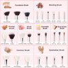 Jessup Brand 25pcs Professional Makeup Brush Set Beauty Cosmetic Foundation Powder Blusher Eyeshadow Blending Highlight Concealer Natural-Synthetic Hair Brushes Set (Pearl White/Silver)