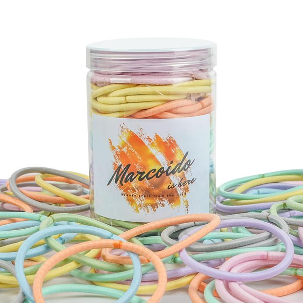 Marcoido 80Pcs Women Teenage Girls Hair Ties,8 Color Elastic Hair Ties Ponytail Holders 4mm For Medium To Thick, Curly Hair,No Damage Hair Accessiores…