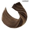Lacer Ombre Tape in Hair Extensions Human Hair Chestnut Brown Mixed Dark Brown with Dark Brown Roots Seamless Double Sided Skin Weft Natural Hair Tape in Extensions 20 Inch 50g 20pcs