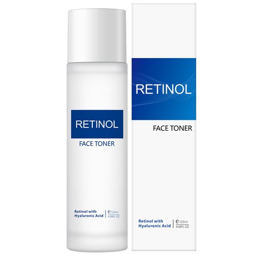 Retinol Face Toner, 4.06fl.oz/120ml Retinol Hyaluronic Acid Toner for Firming Skin, Moisturizing, Reduce Fine Lines, Facial Toner for Oil Dry Sensitive Skin
