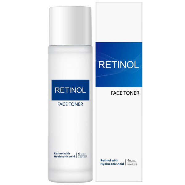 Retinol Face Toner, 4.06fl.oz/120ml Retinol Hyaluronic Acid Toner for Firming Skin, Moisturizing, Reduce Fine Lines, Facial Toner for Oil Dry Sensitive Skin