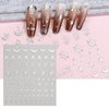 Silver Marble Line Nail Stickers, 16 Sheets Self-Adhesive Nail Decal Nail Art Decoration Design Supplies