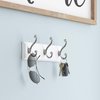 LIBERTY 129854 Wall Mounted Coat Rack with 3 Decorative Hooks, 10-Inch, Satin Nickel and White