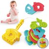 Baby Teething Toys Infant Sensory Chew Toys, Huts Rattle Toy 9 Pcs Spinning Stacking Teether Toys, Infant Teething Toys 0 3 6 9 12 Months Gifts for Babies Birthday Present and Boys&Girls Holiday Gifts
