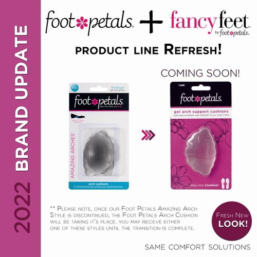 Foot Petals Arch Support Cushion, Arch Comfort, Reduce Foot Fatigue, Women's Heels, Pumps, Boots, Wedges, Flats, Sandals, Gel