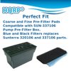 HQRP 4-Pack Coarse and Fine Pre-Filter Pads Compatible with Sunterra 320106 337106 Pond Pump Pre-Filter Box, Blue and Black Sponge Filters Replacement