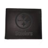 Team Sports America NFL Pittsburgh Steelers Black Wallet | Bi-Fold | Officially Licensed Stamped Logo | Made of Leather | Money and Card Organizer | Gift Box Included