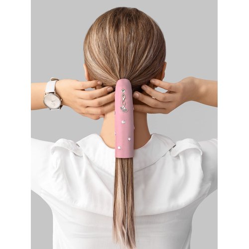 4 Pcs Leather Hair Wrap Motorcycle Ponytail Hair Wrap Pu Hair Wrap Thick Ponytail Holder Braided Hair Tie Motorcycle Hair Accessories for Women (Black, Brown, Red, Pink, 6 Inch)