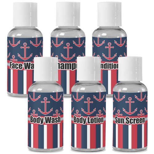 YouCustomizeIt Personalized Nautical Anchors & Stripes Travel Bottles
