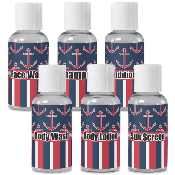 YouCustomizeIt Personalized Nautical Anchors & Stripes Travel Bottles