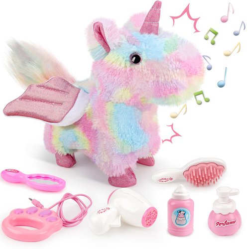 deAO Remote Control Electronic Plush Cat for Kids,Interactive Electronic Cat Toy, Barks,Walks, Pretend Dress Up,Stuffed Animal Walking Cat for Kids Boys Girls