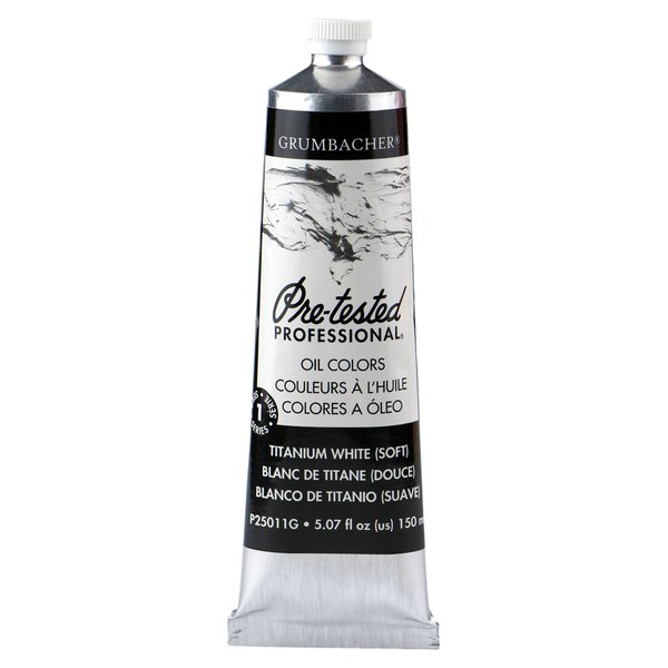 Grumbacher Pre-Tested Oil Paint, 150ml/5.07 Ounce, Titanium White (Soft Formula) (P25011G)
