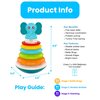 PlenPLAY Baby Tummy Time Toys, Musical Stacking Rings, Stacking Toys for Toddlers 1-3, Weeble Wobble Toys for Babies 6 9 12 Months, STEM Learning Toy, Sensory Toys for Babies (Elephant)
