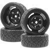 ShareGoo RC 1/10 Scale On Road Tires OD2.55 Rubber & Wheel Rims 12mm Hex Compatible with Traxxas 4 Tec 2.0 Tamiya TT01 XV01 Kyosho WR8 Sakura WLtoys HPI 1/10 RC On Road Racing Car