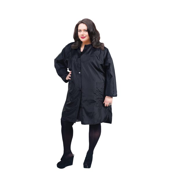 Cricket Perfect Fit Cover Up for Salon Hairdresser Barbershop Adults Fits Up To Size 22 Hairstylist Snap Jacket with Pockets, Black, Plus Size