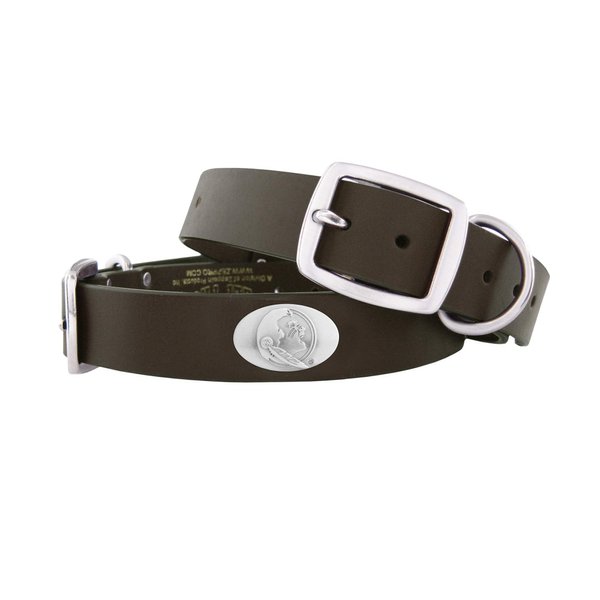 ZEP-PRO Florida State Seminoles Brown Leather Concho Dog Collar, Medium