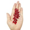 BETITETO Bridal Crystal Hair Piece Rhinestone Wedding Small Hair Comb Accessories for Women Girls (Red)