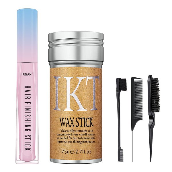 PasaRose 5 Pcs Hair Wax Stick Set for Women & Baby Hair Accessories,Wax Stick for Flyaways Edge Control Slick Stick,Hair Finishing Stick,Hair Styling Comb,Hair Gel Stick for Fixing Hair Styling