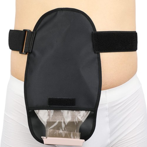 Ostomy Bag Cover Stoma Pouch Covers Stretchy Washable Ostomy Liner Lightweight Protective Protector Support Garment Women Men Black