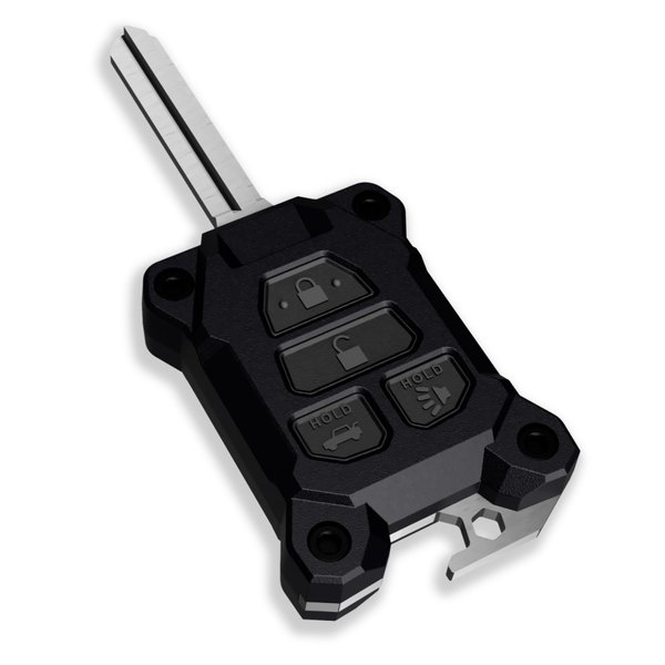 Tacoma Key Fob SR5 and Manual Key Cover Upgrade - Check Fitment Guide Fits 3rd Gen Tacoma - Fits Toyota Tacoma Accessories - Includes Stainless Steel Bottle Opener (Black, Black Screws)