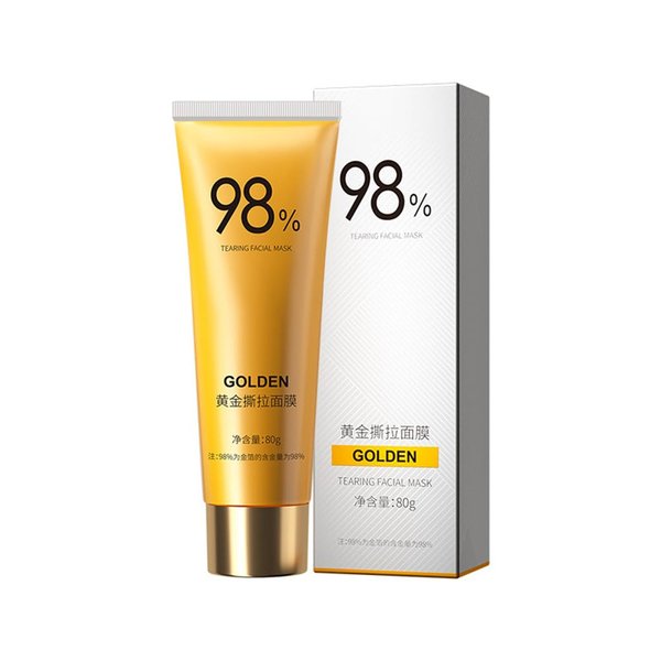 Gold Foil Peel-Off Mask, 98% Gold Peel Off Mask, Gold Facial Mask Anti-Aging, Deep Cleansing, Reduces Fine Lines＆ Wrinkles Great for All Skin