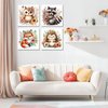 bleihum 4 Pack Animal Paint by Number for Kids with Wooden Frame-Animal Paint by Numbers for Kids Ages 4-8-12,Kids Paint by Numbers for Home Wall Decor(8X8inch)