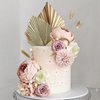 32 PCS Boho Cake Topper Flower Palm Leaves Cake Decorations for Bohemian Wedding Baby Shower Birthday Party Supplies Mother's Day (Boho)