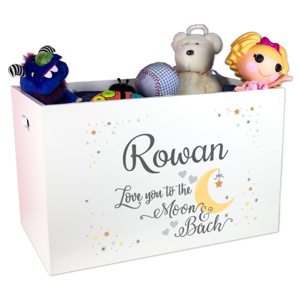 My Bambino Personalized Moon and Back Toy Storage Box and Bin Newborn Gift