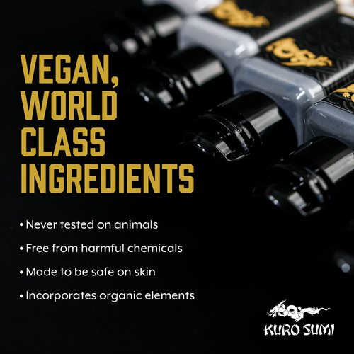 Kuro Sumi - Black Outlining Tattoo Ink - Professional Tattoo Ink & Tattoo Supplies for Outlining & Shading - Skin-Safe Permanent Tattoo Ink - Vegan (12 oz)