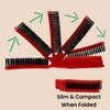 Folding Compact Travel Pocket HAIR BRUSH/COMB 1 Red 1 White Travel Camping School Gym Locker Work Car Purse Dorm (2pc Set)