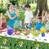 4 Pack Soccer Party Tablecloths Soccer Birthday Decorations 51'' X 86'' Plastic Disposable Sports Theme Party Table Covers Soccer Theme Table Cloth for Rectangle Tables Birthday Party Supplies Favors