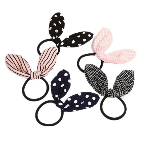 Xiwstar 12 Pcs Rabbit Ears Bow Hair Bands Scrunchies Chiffon Bow Hair Elastic Hair Ties Bands Ropes Ponytail Holder for Women Girls
