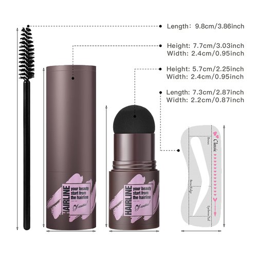 LSxia Brow Stamp and Eyebrow Stencil Kit, Eye-brow Stamp Waterproof Eyebrow Powder and Eyebrow Shaping Kit, Natural Eye Brow Definer with 10 Brow Stencils for Women Eye Brown Makeup (Dark Brown)