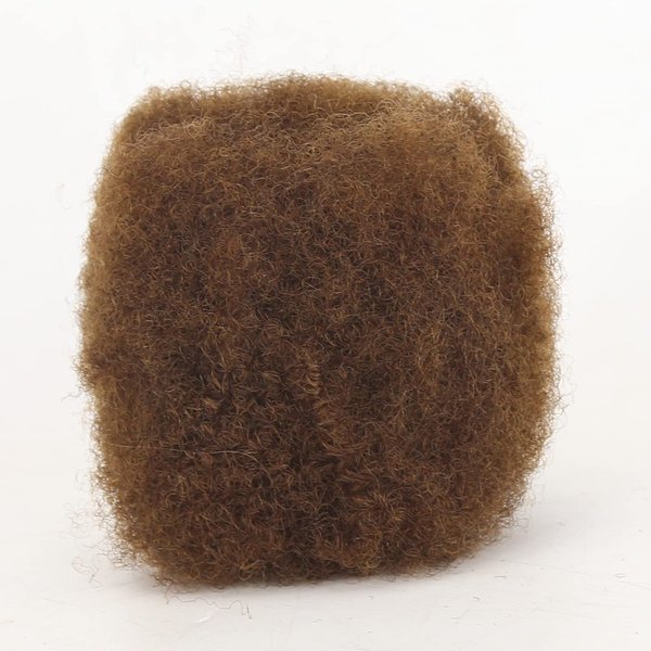 ZigZag Hair Afro Kinky Bulk Human Hair Light Brown #6 Color 30Gram Tight Kinky Bulk Afro Hair Ideal for Making or Repairing Permanent Dreadlocks,Twists and Braids (8inch, 6 Color)