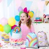 Talltalk 48 Pcs Rainbow Party Favors Includes 16 Rainbow Cloud Pastel Party Drawstring Bag Birthday Goodie Bags 16 Rainbow Cloud Rubber Bracelet 16 Rainbow Keychain for Rainbow Birthday Party Supplies
