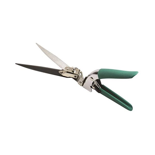 Edward Tools Hand Grass Shears - Tempered Steel Blade Rotating Swivel Head Locks into Place for Ideal Angle - Auto Spring for Less Hand Fatigue - Safety Lock - Rust Proof Coating Grass Scissors Blade