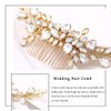 Yean Crystal Bride Wedding Hair Comb Gold Rhinestones Bridal Hair Piece Accessories for Women and Girls