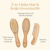 EllaOla Baby Hair Brush & Comb Set from Natural Bamboo - 3 Piece Set with Ultra Soft Bristle Cradle Cap Brush, Massage Hair Brush, Bamboo Comb for Toddlers, Newborns & Infants I Baby Registry Gift
