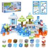 ITEFDTUTNE Magnetic Blocks - 110PCS Magnets Building Blocks World Set for Kids Ages 3-5 5-7 8-12, Magnetic Tiles Magnetic Block Game Preschool Toys for 3 4 5 6 Year Old Girls Boys Gifts （Ice World）