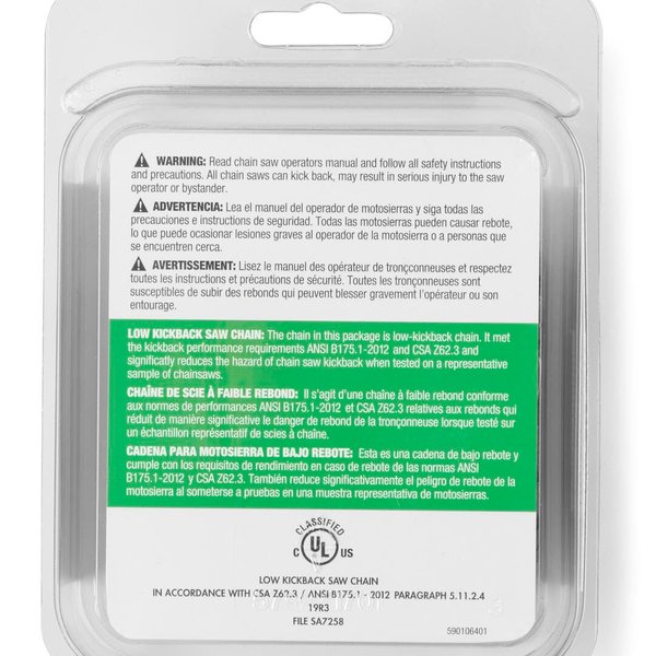 Husqvarna 531300446 H-37 Chainsaw Chain, 16 Inch, Gray