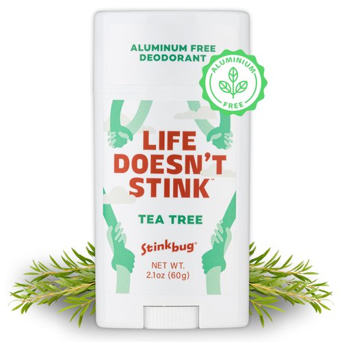 Stinkbug Naturals Organic Aluminum Free Deodorant Stick with Tea Tree, Coconut Oil and Essential Oils, Paraben Free, Sensitive Skin Deodorant, 2.1 Ounces Pack of 1
