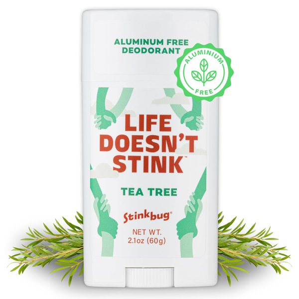 Stinkbug Naturals Organic Aluminum Free Deodorant Stick with Tea Tree, Coconut Oil and Essential Oils, Paraben Free, Sensitive Skin Deodorant, 2.1 Ounces Pack of 1