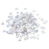 Lanyani Iridescent Mosaic Tiles 200 Pieces Bulk Stained Glass Tile for Mosaic Crafts, 4 Shapes Assortment,Clear