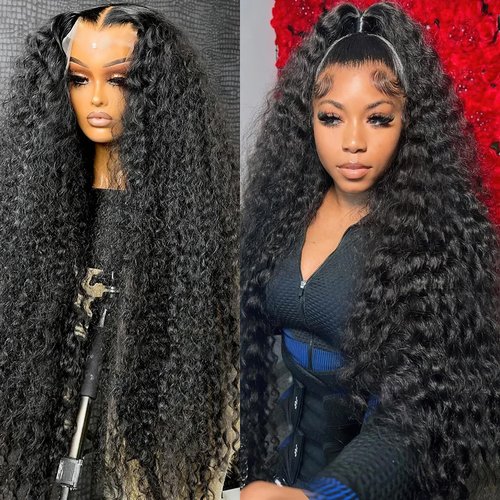 AUOCATTAIL Glueless Wigs Human Hair Water Wave Lace Front Wigs Pre Plucked Pre Cut with Baby Hair Deep Part Curly Wigs Wear and Go for Black Women
